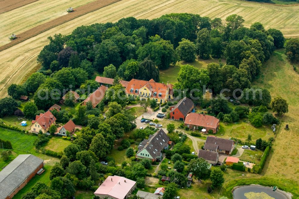 Vipperow from the bird's eye view: Building complex of the hotel complex manor house Solzow - nature and hospitality in Mecklenburg in Vipperow in Mecklenburg - Western Pomerania