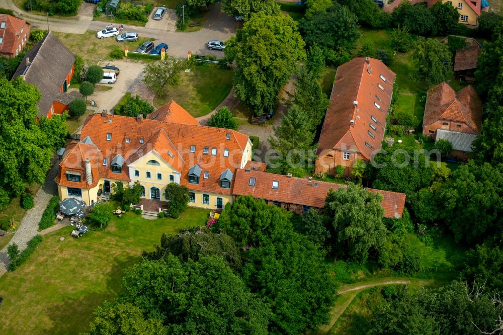 Aerial image Vipperow - Building complex of the hotel complex manor house Solzow - nature and hospitality in Mecklenburg in Vipperow in Mecklenburg - Western Pomerania