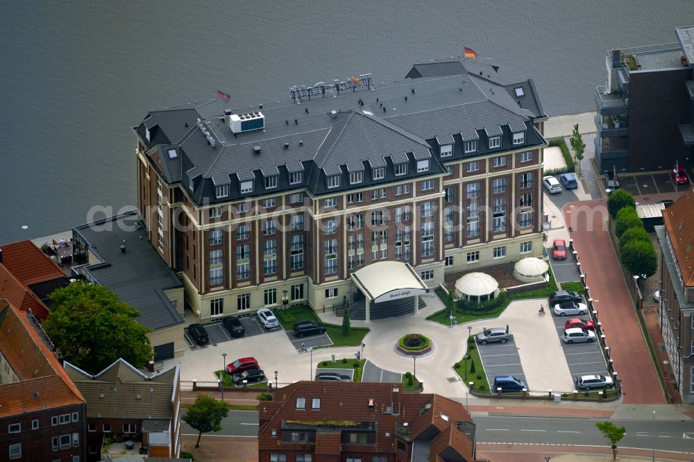 Aerial image Emden - Complex of the hotel building Hotel on Delft in Emden in the state Lower Saxony, Germany