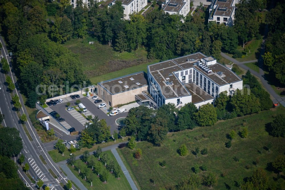 Würzburg from above - Complex of the hotel building Hotel Melchior Park GmbH Am Galgenberg in Wuerzburg in the state Bavaria, Germany