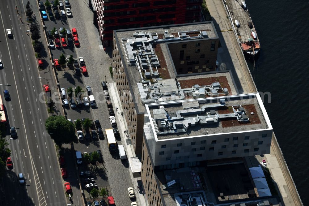 Berlin from the bird's eye view: Complex of the hotel building Hotel nhow Berlin in the Stralauer alley in district Friedrichshain in Berlin