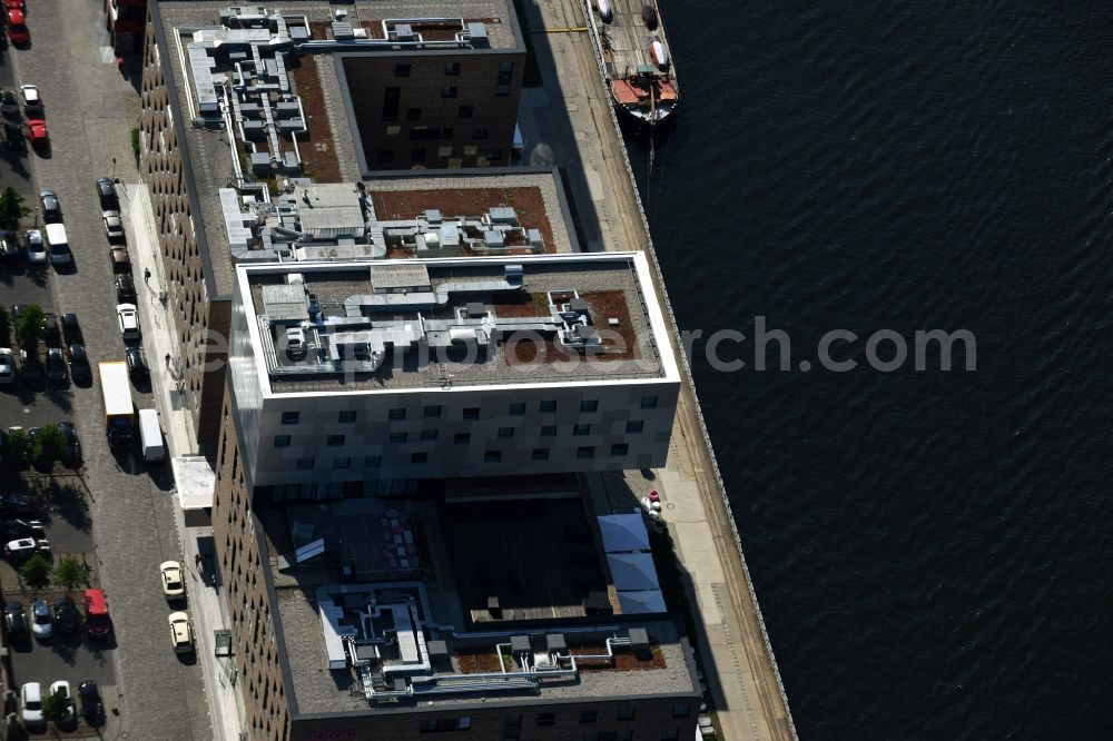 Aerial image Berlin - Complex of the hotel building Hotel nhow Berlin in the Stralauer alley in district Friedrichshain in Berlin