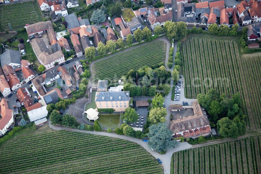 Edesheim from above - Complex of the hotel building Hotel Schloss Edesheim, Privathotels Dr. Lohbeck GmbH & Co. KG in Edesheim in the state Rhineland-Palatinate