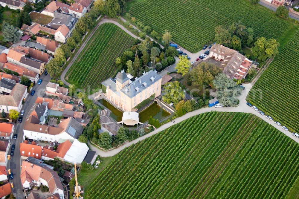 Edesheim from above - Complex of the hotel building Hotel Schloss Edesheim, Privathotels Dr. Lohbeck GmbH & Co. KG in Edesheim in the state Rhineland-Palatinate