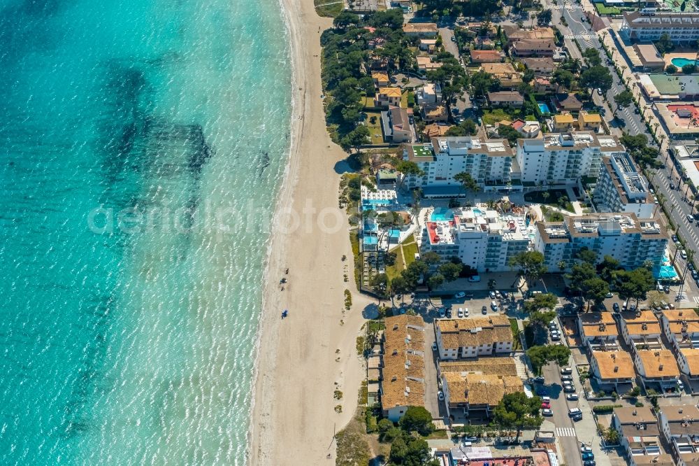 Aerial image Muro - Complex of the hotel building Iberostar Alcudia Park in Muro in Balearic island of Mallorca, Spain