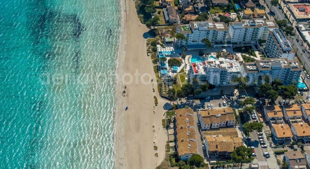 Muro from above - Complex of the hotel building Iberostar Alcudia Park in Muro in Balearic island of Mallorca, Spain