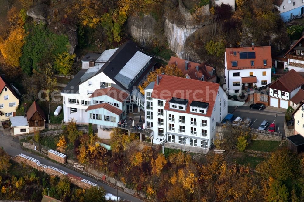 Aerial photograph Schnaittach - Complex of the hotel building Igelwirt on Igelweg in the district Schlossberg in Schnaittach in the state Bavaria, Germany