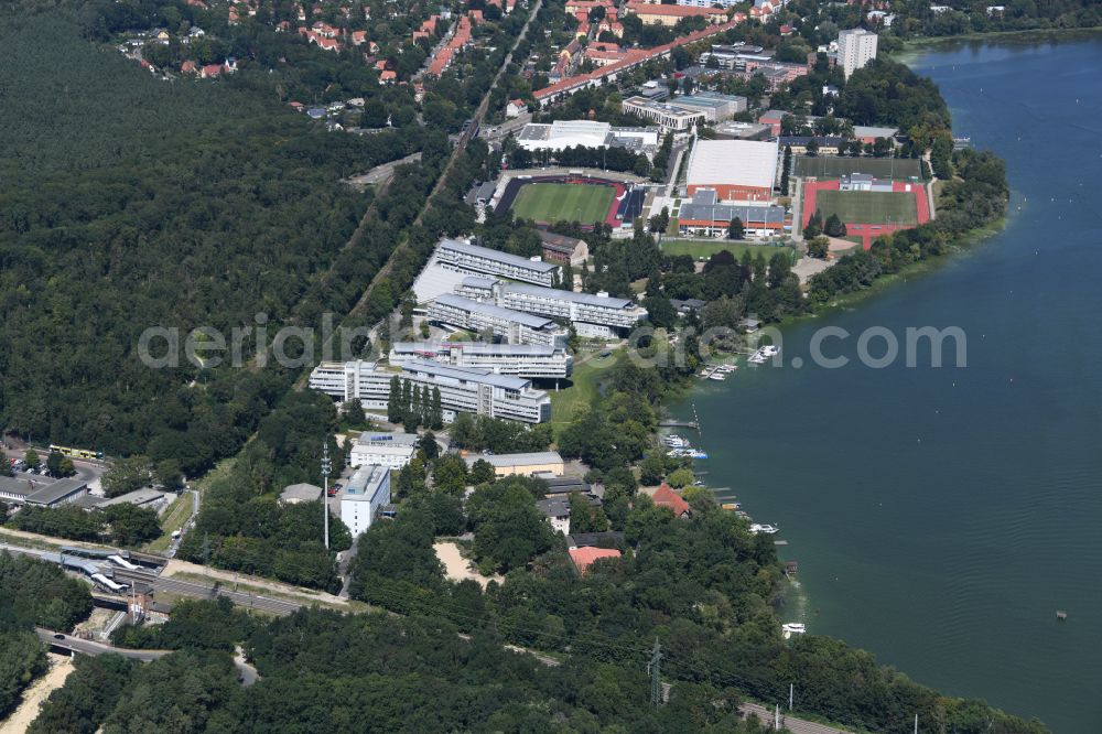 Potsdam from the bird's eye view: Complex of the hotel building Kongresshotel Potsdam am Templiner See in Potsdam in the state Brandenburg