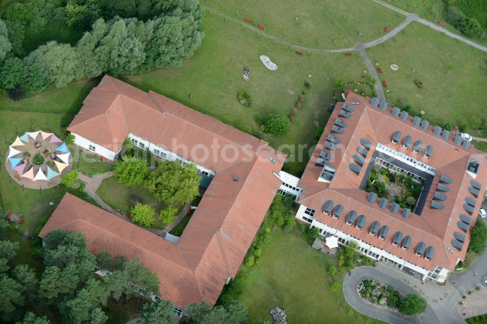 Templin from above - Complex of the hotel building Landsitz-Hotel in Templin in the state Brandenburg