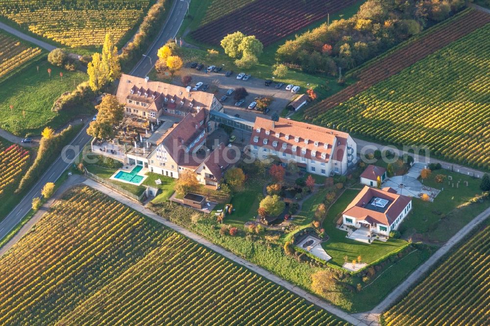 Aerial photograph Leinsweiler - Complex of the hotel building Leinsweiler Hof in Leinsweiler in the state Rhineland-Palatinate, Germany