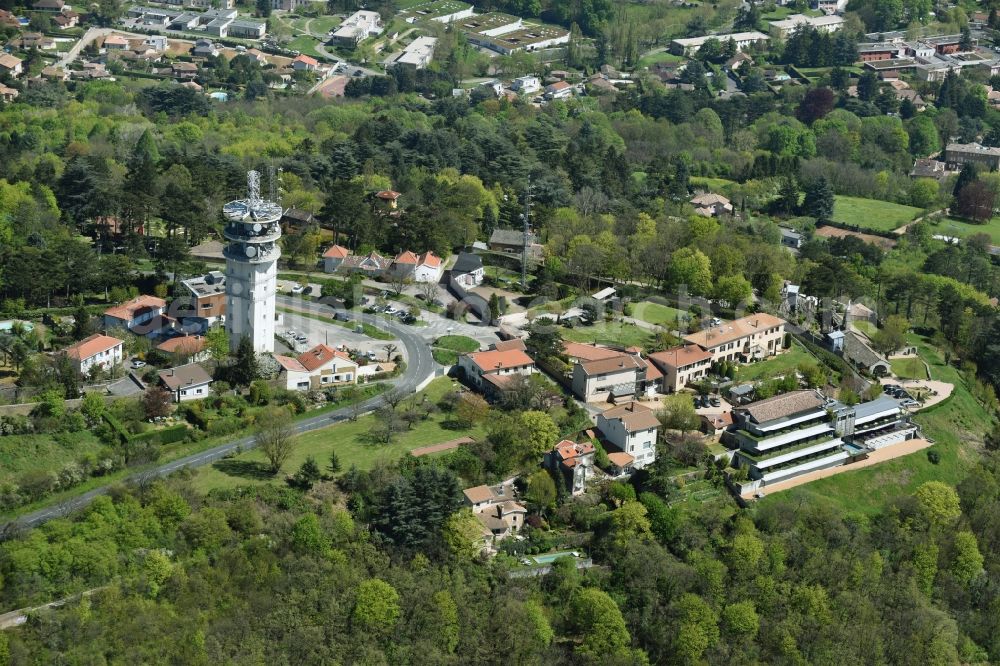 Aerial photograph Rhône-Alpes - Complex of the hotel building L'Ermitage Hotel Cuisine-A-Manger Chemin de l'Ermitage in Rhone-Alpes in Saint-Cyr-au-Mont-d'Or, France