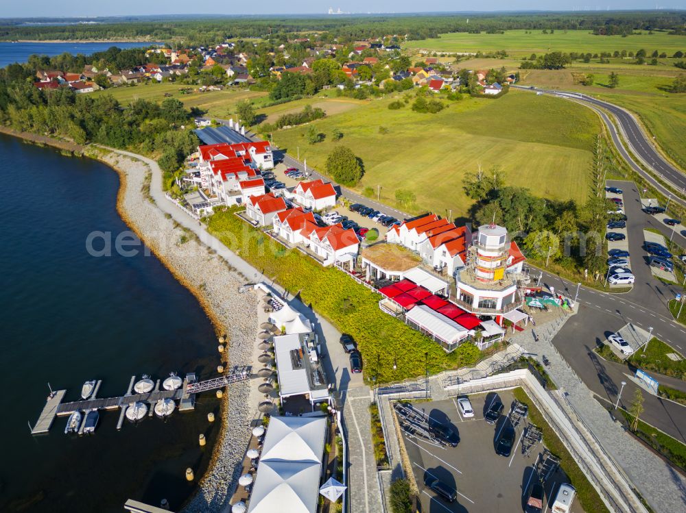 Aerial photograph Elsterheide - Building complex of the hotel complex Der LeuchtTurm-Gastro GmbH Zum Leuchtturm in Geierswalde in the federal state of Saxony, Germany