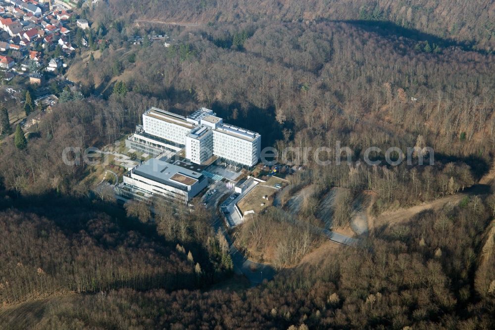 Seeheim-Jugenheim from above - Complex of the hotel building Lufthansa Seeheim GmbH in Seeheim-Jugenheim in the state Hesse, Germany