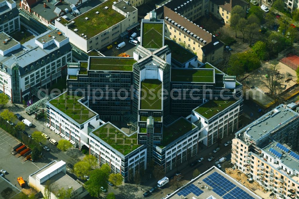 Berlin from the bird's eye view: Complex of the hotel building of Mercure Hotel Berlin Tempelhof Airport on Rollbergstrasse in Berlin, Germany