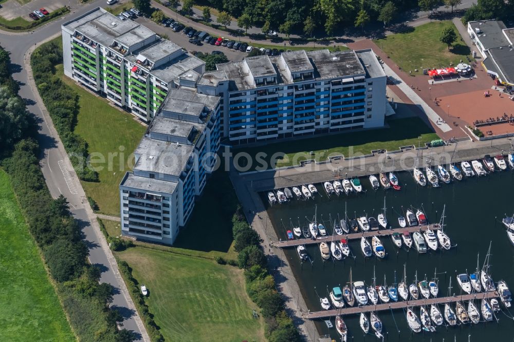 Damp from above - Complex of the hotel building Ostseehotel Midgard on Seeuferweg in the district Ostseebad Damp in Damp in the state Schleswig-Holstein, Germany