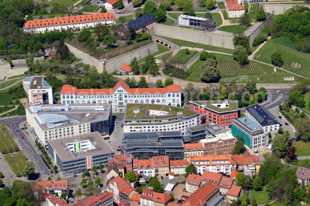 Erfurt from the bird's eye view: Complex of the hotel building Pullman in Erfurt in the state Thuringia