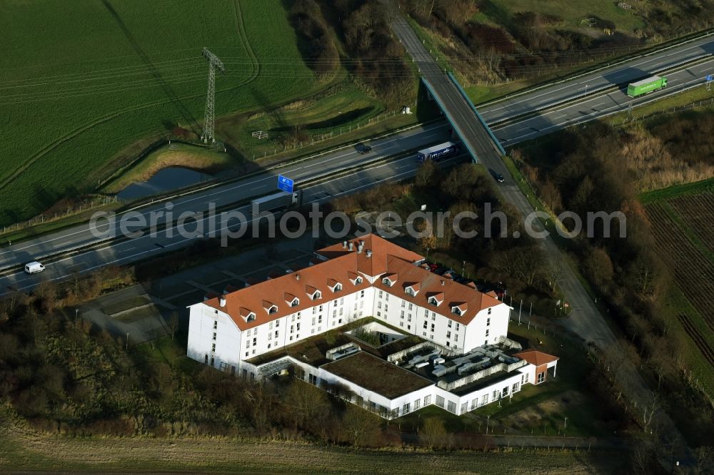 Frankfurt (Oder) from above - Complex of the hotel building RAMADA in Frankfurt (Oder) in the state Brandenburg