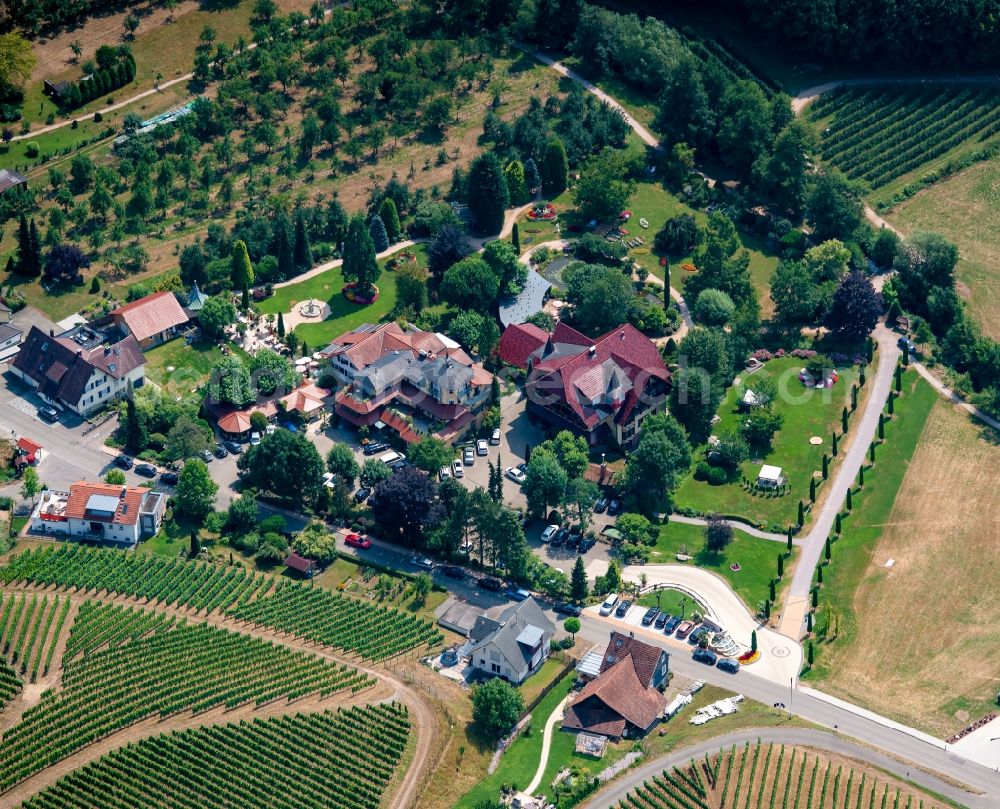 Aerial image Durbach - Complex of the hotel building Rebstock in Durbach in the state Baden-Wurttemberg, Germany