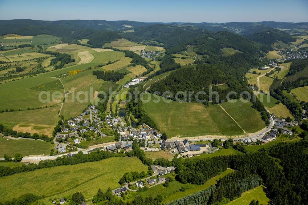 Aerial photograph Schmallenberg - Complex of the hotel building Romantik- und Welnesshotel Deimann in Schmallenberg in the state North Rhine-Westphalia