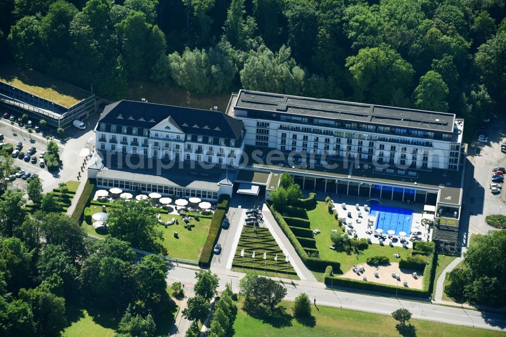 Travemünde from the bird's eye view: Complex of the hotel building A-ROSA Travemuende in Travemuende in the state Schleswig-Holstein, Germany