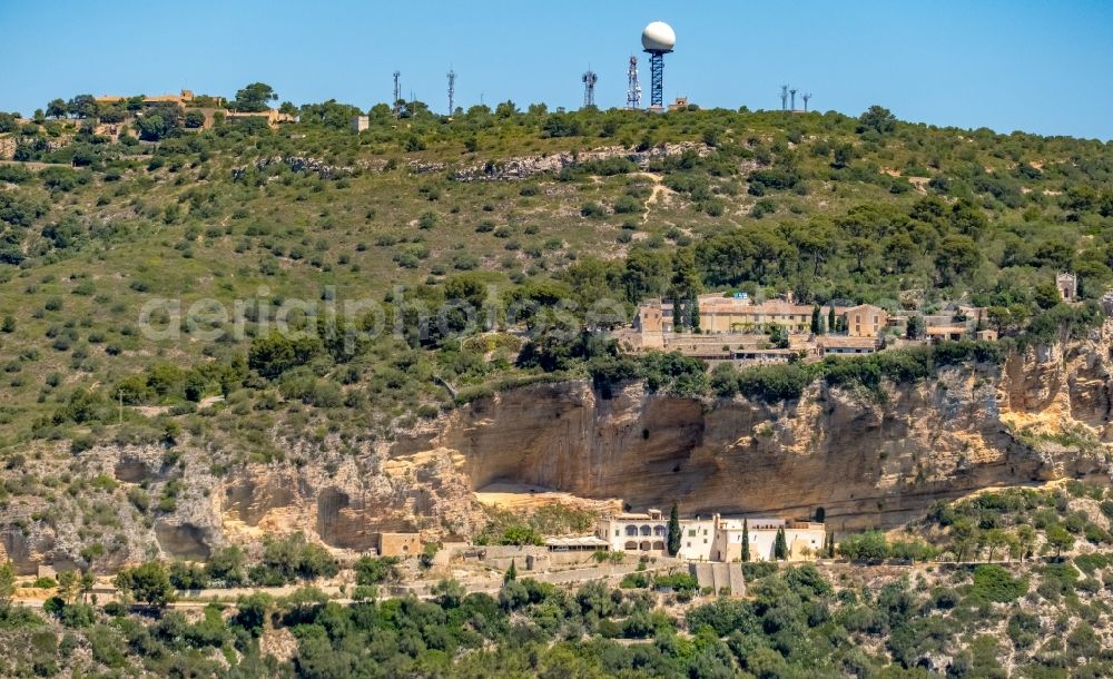 Aerial photograph Algaida - Complex of the hotel building Santuari de Gracia in Algaida in Balearic island of Mallorca, Spain