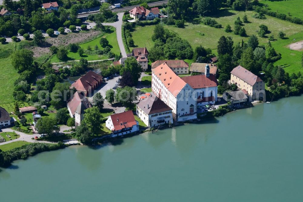 Aerial image Rheinfelden (Baden) - Complex of the hotel building Beuggen Castle in Rheinfelden (Baden) in the state Baden-Wurttemberg, Germany