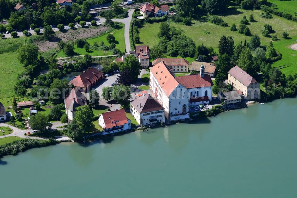 Aerial photograph Rheinfelden (Baden) - Complex of the hotel building Beuggen Castle in Rheinfelden (Baden) in the state Baden-Wurttemberg, Germany