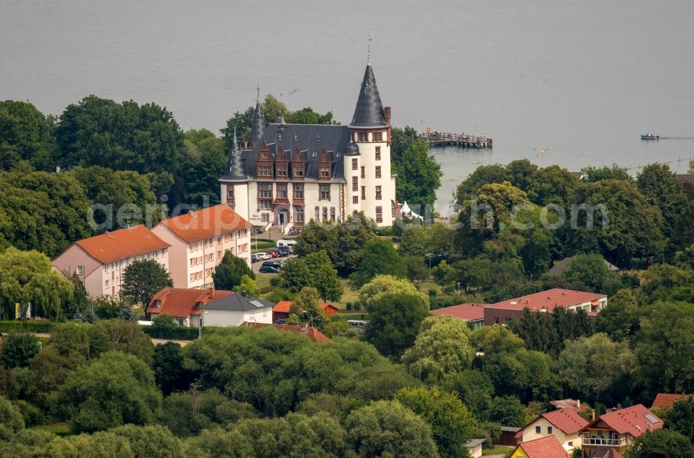 Klink from above - Building complex of the resort castle Klink on the Mueritz in Klink in Mecklenburg-Vorpommern