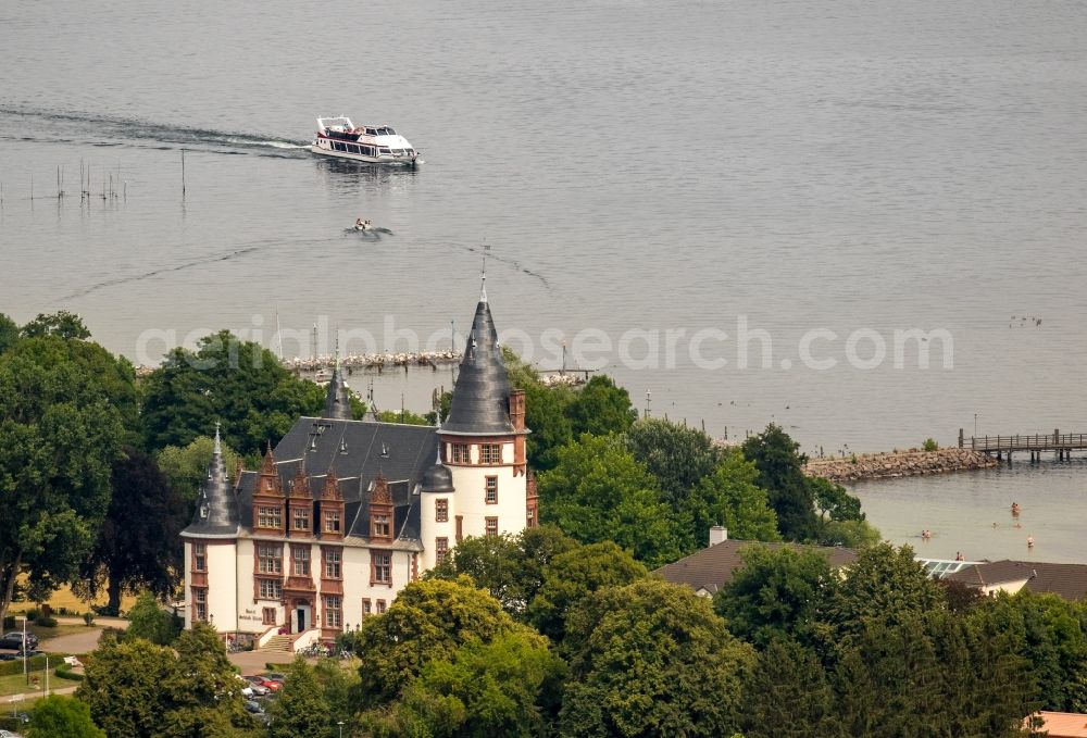 Klink from above - Building complex of the resort castle Klink on the Mueritz in Klink in Mecklenburg-Vorpommern