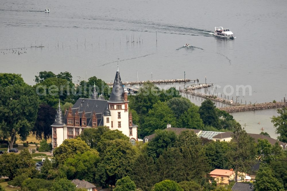 Klink from above - Building complex of the resort castle Klink on the Mueritz in Klink in Mecklenburg-Vorpommern