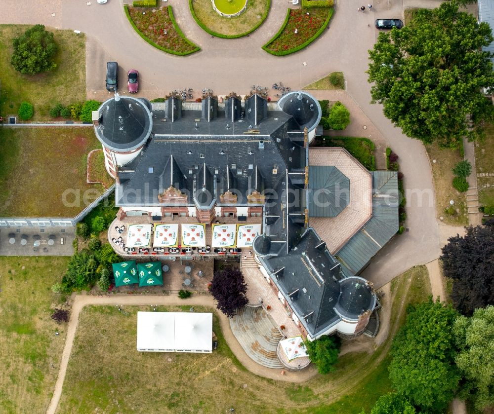 Aerial image Klink - Building complex of the resort castle Klink with the restaurant Ritter Artus Keller at the Mueritz in Klink in Mecklenburg-Vorpommern