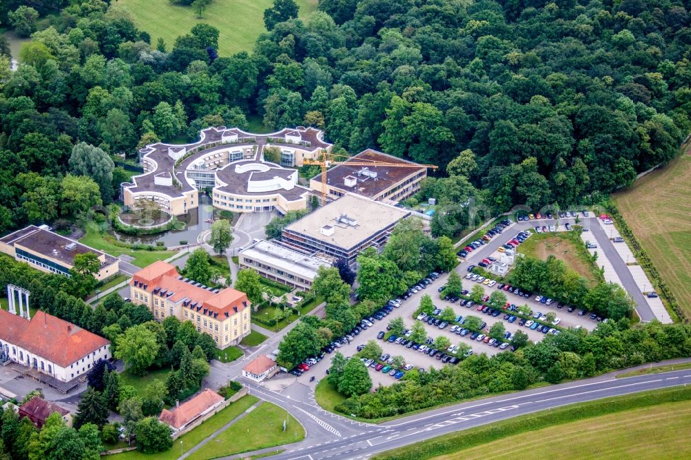 Werneck from the bird's eye view: Complex of the hotel building near castle in Werneck in the state Bavaria, Germany