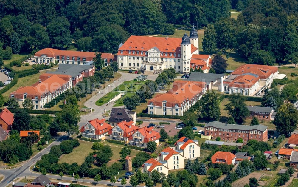 Aerial image Göhren-Lebbin - Complex of the hotel building Schlosshotel Fleesensee in Goehren-Lebbin in the state Mecklenburg - Western Pomerania