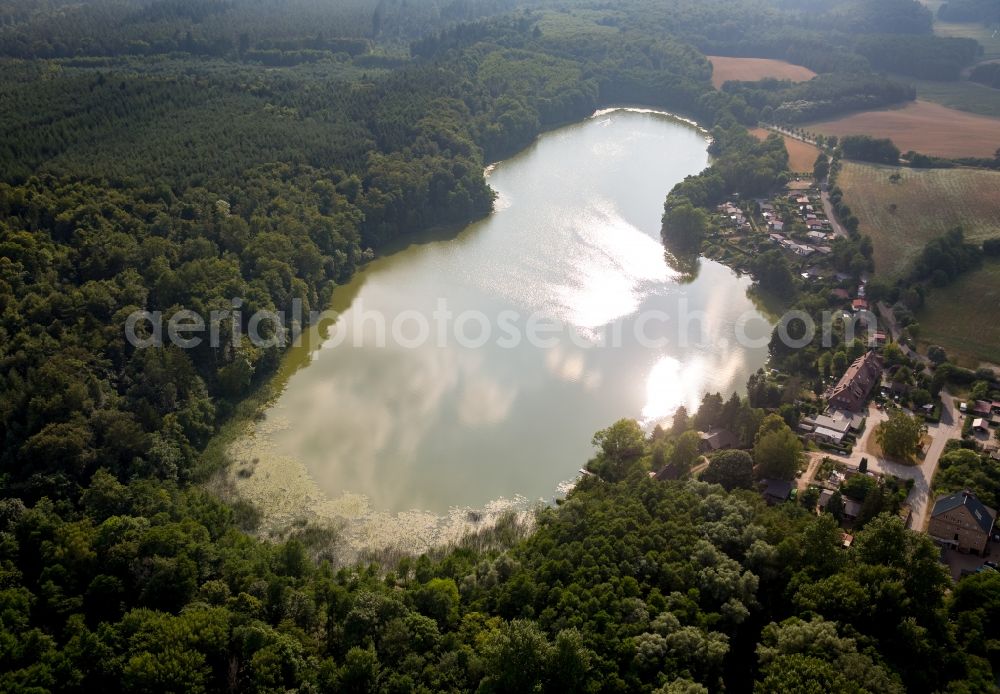 Aerial image Wokuhl-Dabelow - Complex of the hotel building Seeidyll Comthurey on Lake Grosser Gadowsee in Wokuhl-Dabelow in the state of Mecklenburg - Western Pomerania