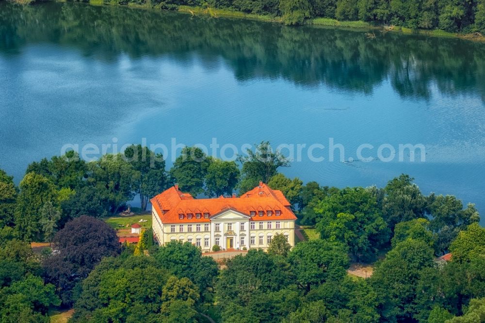 Aerial photograph Schorssow - Complex of the hotel building Seeschloss Schorssow at Haussee in Schorssow in the state Mecklenburg - Western Pomerania