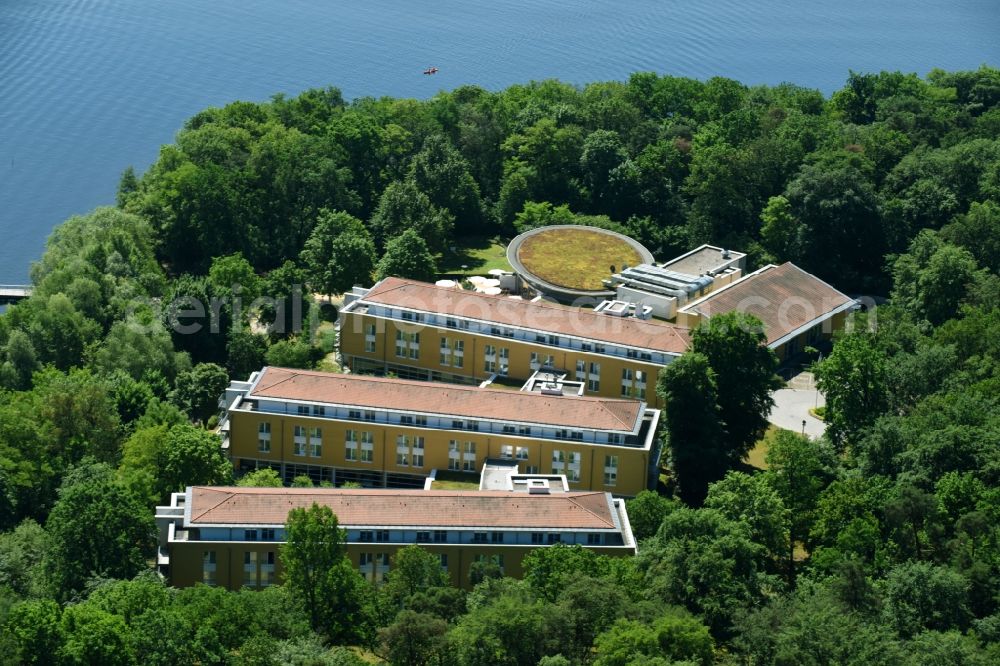 Potsdam from above - Complex of the hotel building Seminaris SeeHotel Potsdam in Potsdam in the state Brandenburg, Germany