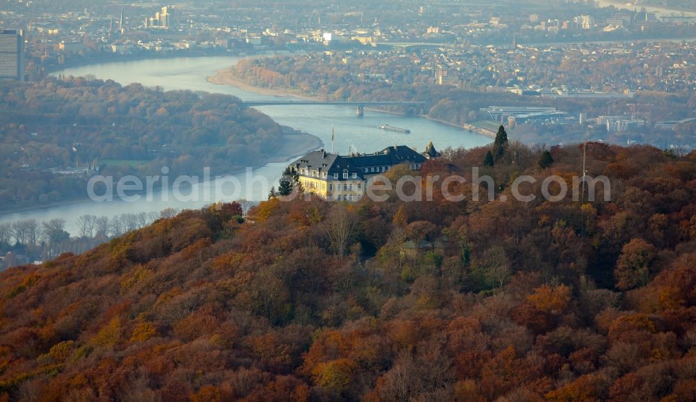 Königswinter from above - Complex of the hotel building Steigenberger Grandhotel Petersberg in Koenigswinter in the state North Rhine-Westphalia