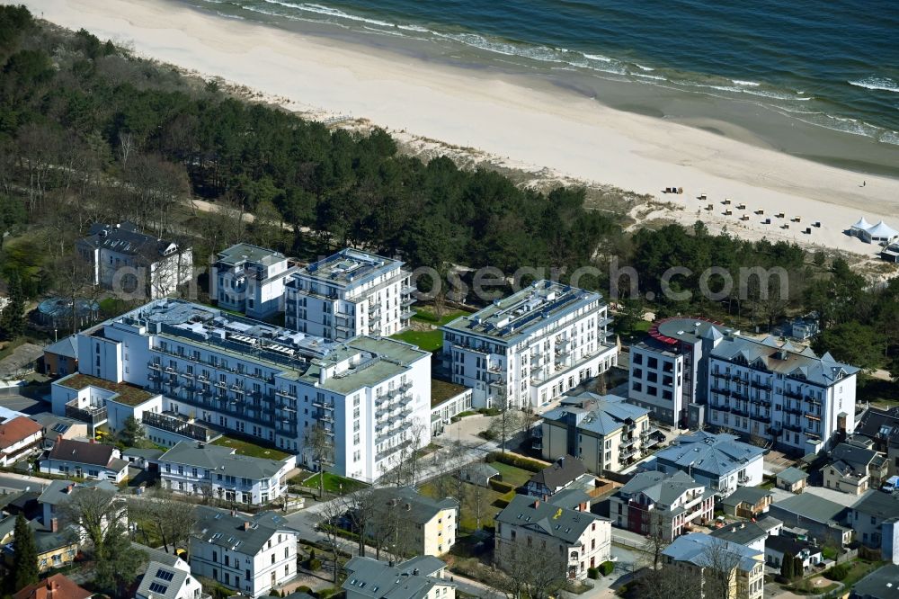 Aerial photograph Heringsdorf - Complex of the hotel building Steigenberger Grandhotel & Spa, Heringsdorf in Heringsdorf on the island of Usedom in the state Mecklenburg - Western Pomerania, Germany