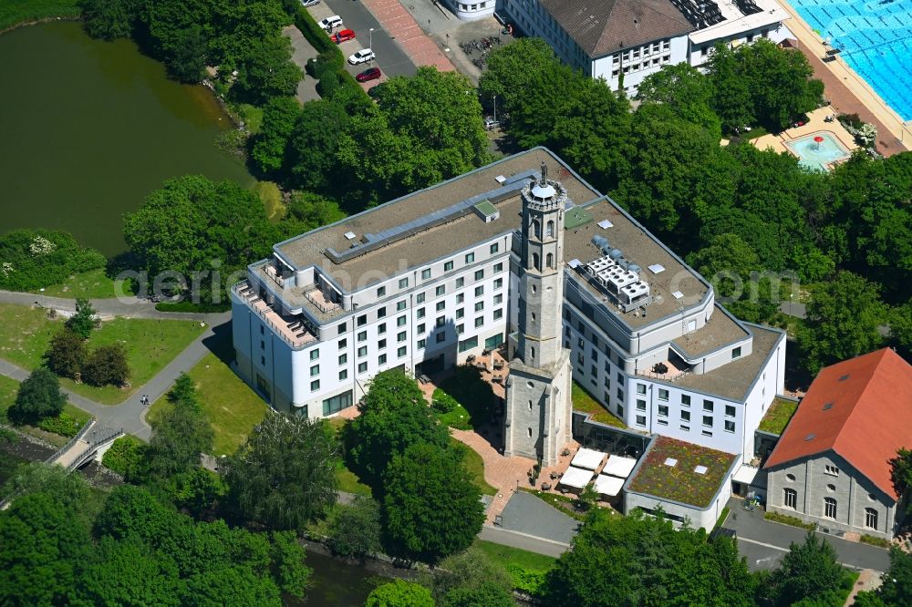 Aerial image Braunschweig - Complex of the hotel building Steigenberger Parkhotel in Brunswick in the state Lower Saxony, Germany