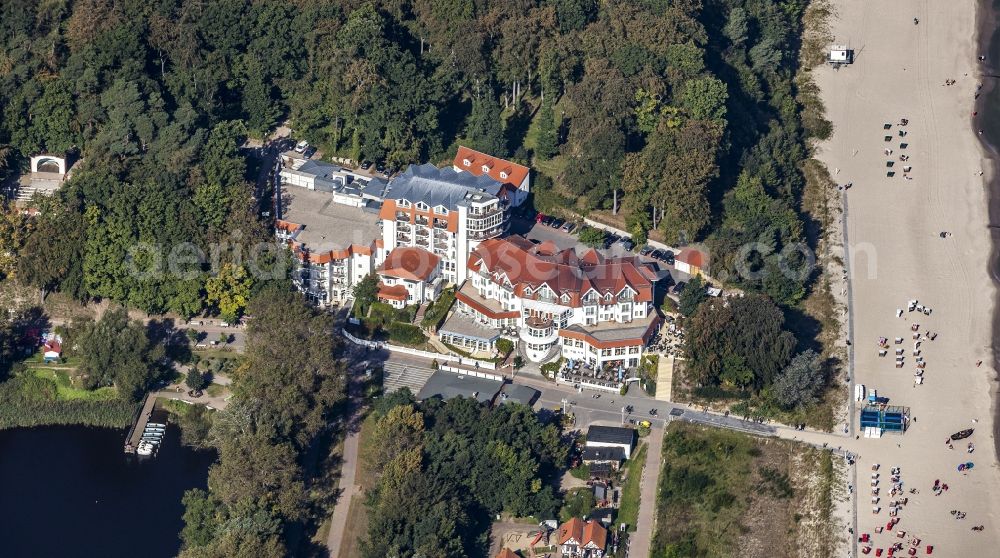 Loddin from above - Complex of the hotel building eines Strandhotel in Loddin in the state Mecklenburg - Western Pomerania, Germany