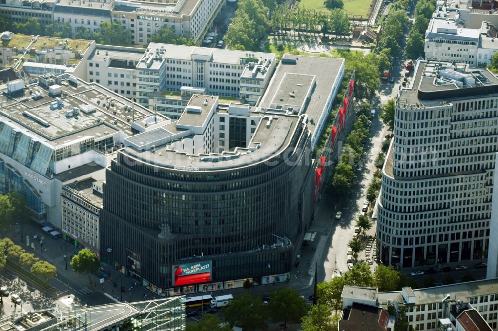 Berlin from the bird's eye view: Complex of the hotel building Swissotel on Augsburger Strasse in the district Charlottenburg-Wilmersdorf in Berlin, Germany