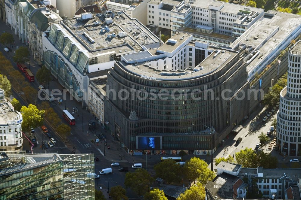 Berlin from above - Complex of the hotel building Swissotel on Augsburger Strasse in the district Charlottenburg-Wilmersdorf in Berlin, Germany