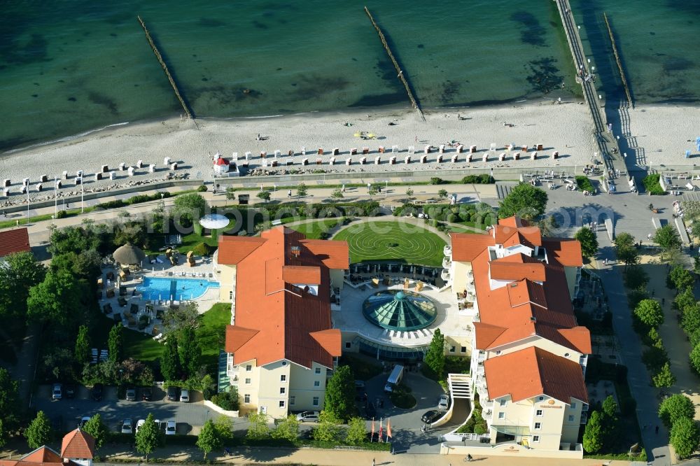 Aerial image Kühlungsborn - Complex of buildings of the hotel arrangement Travel Charm Baltic hotel Kuehlungsborn in cooling spring in the federal state Mecklenburg-West Pomerania, Germany