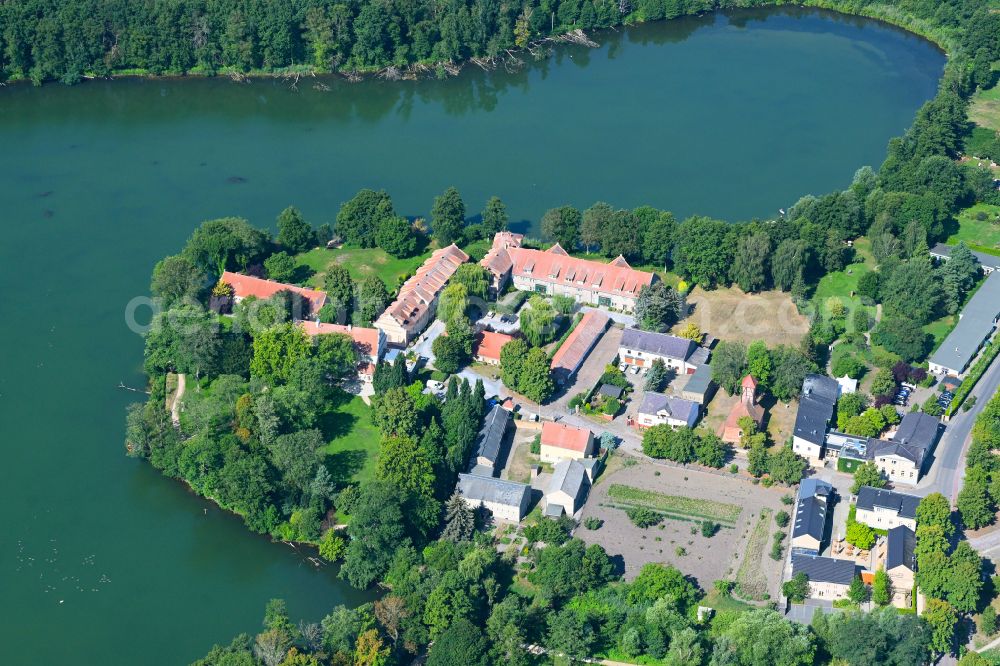 Aerial image Kemnitz - Complex of the hotel building Zum Rittmeister on street Seestrasse in Kemnitz in the state Brandenburg, Germany