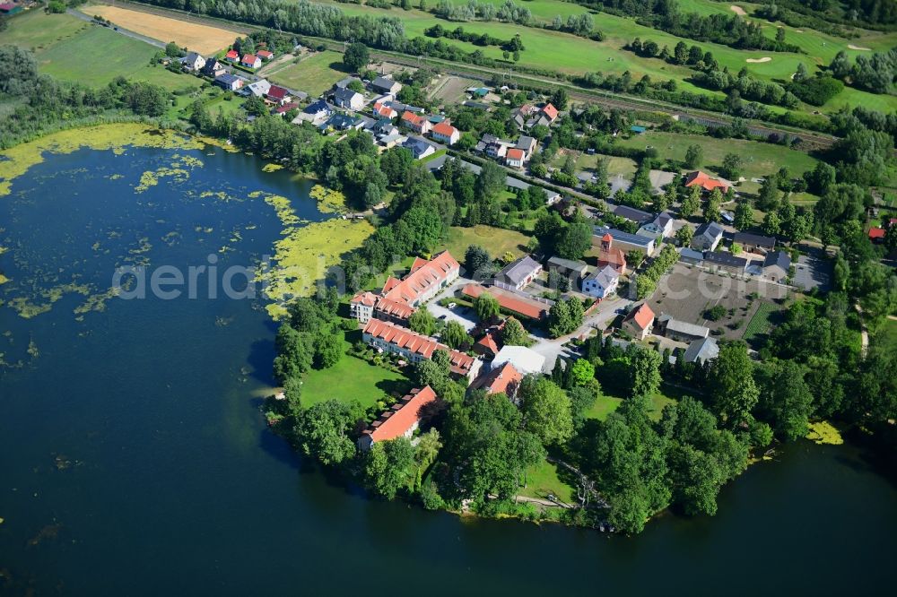 Aerial image Werder (Havel) - Complex of the hotel building Zum Rittmeister in the district Kemnitz in Werder (Havel) in the state Brandenburg, Germany