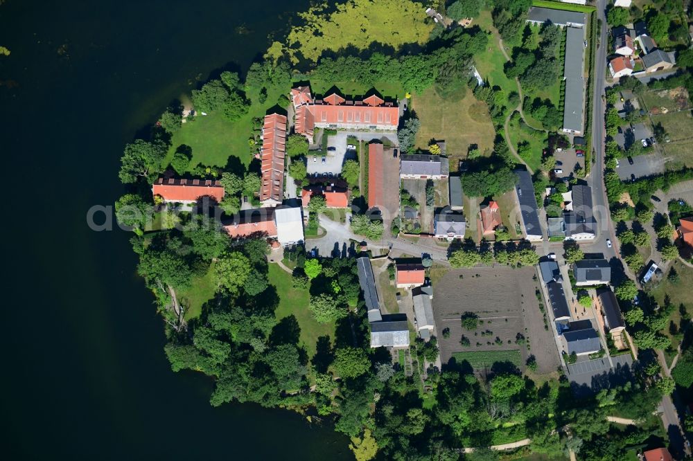 Werder (Havel) from the bird's eye view: Complex of the hotel building Zum Rittmeister in the district Kemnitz in Werder (Havel) in the state Brandenburg, Germany