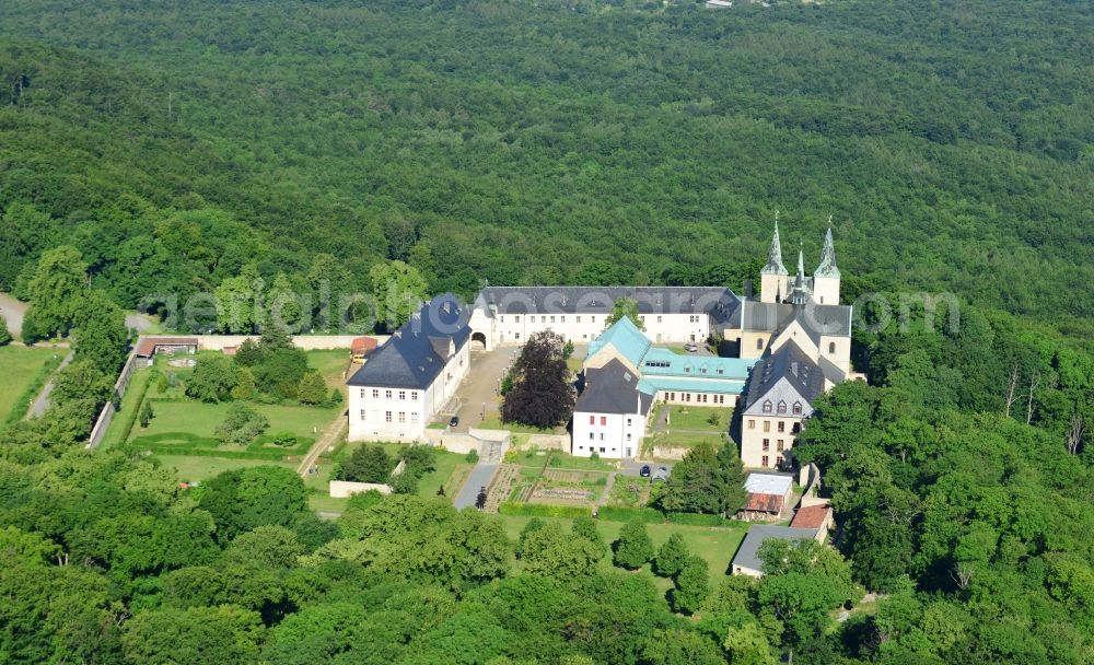 Dingelstädt from the bird's eye view: Complex Huysburg, a monastery on the Romanesque Road at Dingelstädt in Saxony-Anhalt