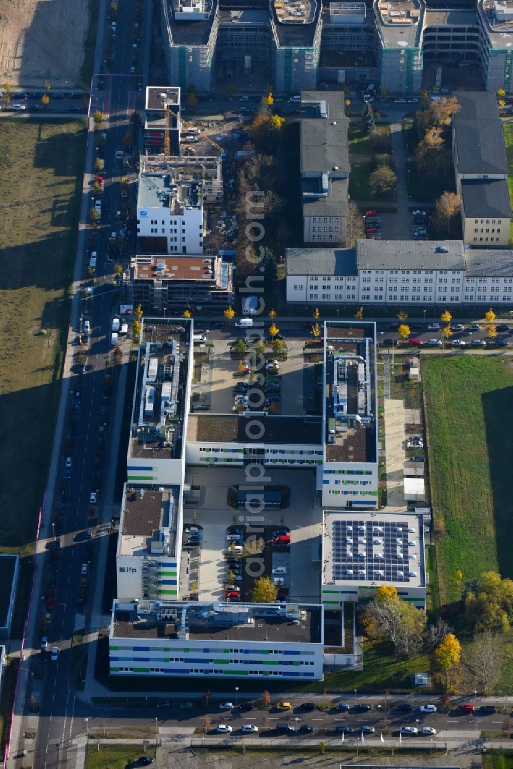 Aerial image Berlin - Building complex of the Institute ifp Institut fuer Produktqualitaet GmbH in Berlin in Germany