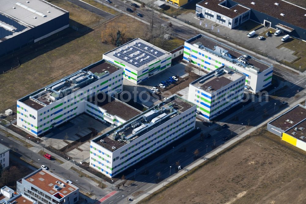 Berlin from the bird's eye view: Building complex of the Institute ifp Institut fuer Produktqualitaet GmbH in Berlin in Germany