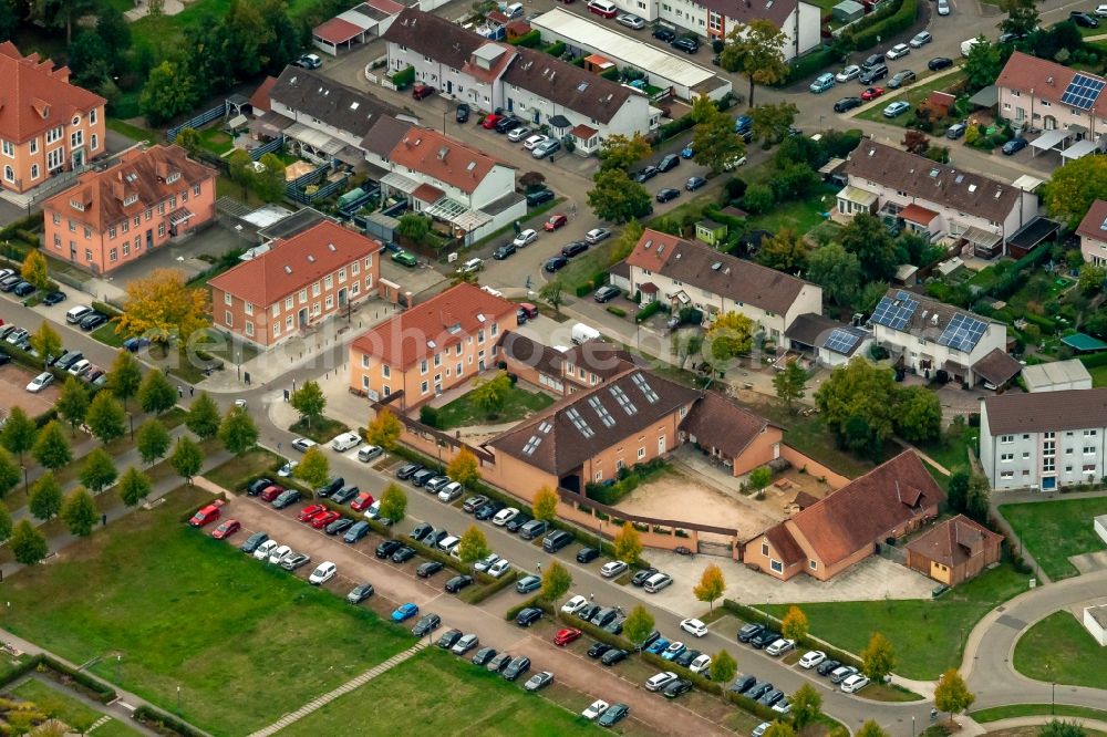 Achern from above - Building complex of Illenau heute with Stadtverwaltung, Museen and Behoerden in Achern in the state Baden-Wurttemberg, Germany